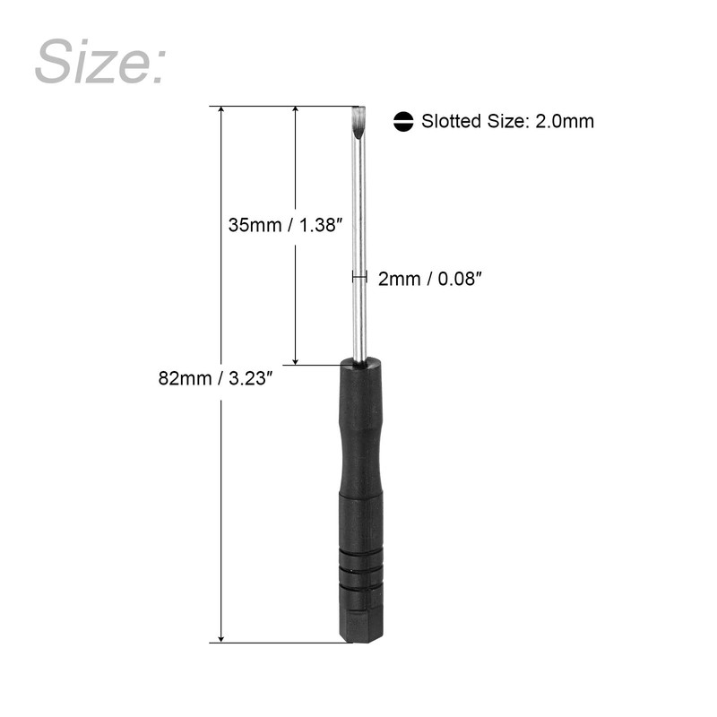 uxcell Mini Slotted Screwdriver, 2.0mm Flat Head for Watch Eyeglasses