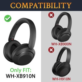 SOULWIT Kühlgel Ersatz Ohrpolster für Sony WH-XB910 XB910N Extra Bass Noise Cancelling Kopfhörer, für Sony WHXB910N Wireless Bluetooth Headset, Polster mit Ice-Silk-Stoff, hochdichter Lärmschutzschaum