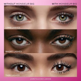 Lancôme Monsieur Big Midi Volume Mascara - Smudge-Proof Black Mascara with a High-Intensity, Long-Wear Formula - Evenly Coats Each Lash & Builds Quick Volume (4 ml)
