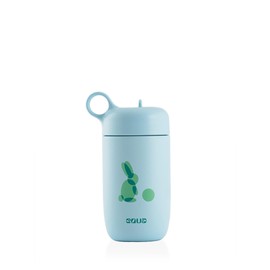 EQUA Children's Drinking Bottle, 400 ml, with Foldable Straw, Stainless Steel Drinking Bottle for Children, BPA-Free & 100% Leak-Proof, Boys & Girls, Lightweight, Durable & Dishwasher Safe (Rabbit)