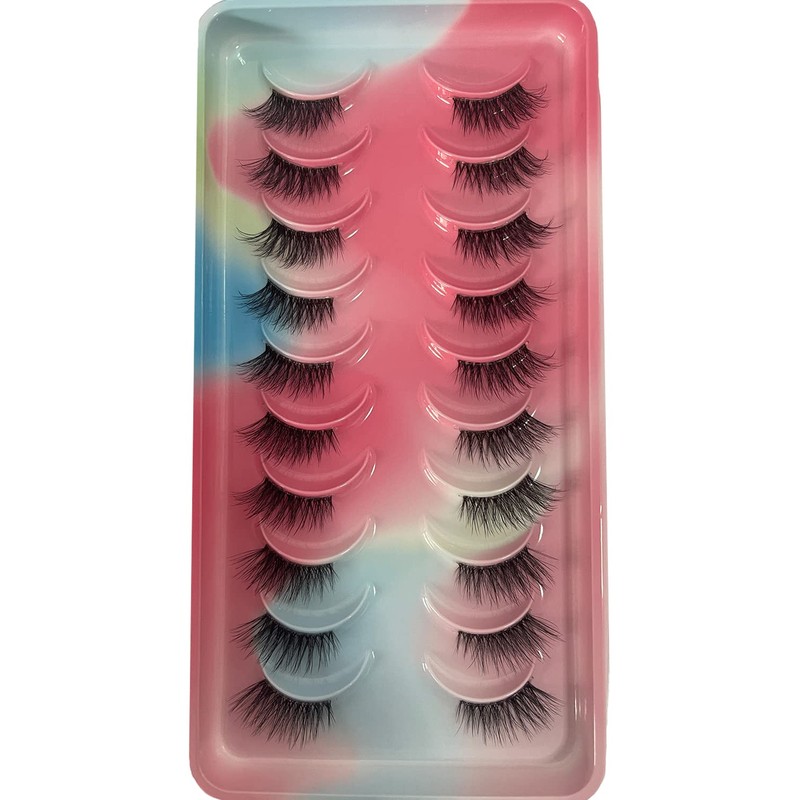 Half False Eyelashes, 10 Pairs False Eyelashes, Russian Strip Lashes,