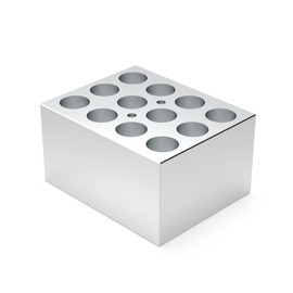4E's USA Dry Bath Incubator Block - Universal Aluminum Block for Conical Tubes 12 x 15ml, Slot Size ⌀17.1mm x 44.5mm Model:TC0401001-54