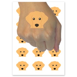 Peeking Golden Retriever Dog Temporary Tattoo Water Resistant Fake Body Art Set Collection - 15 2" Tattoos (1 Sheet)