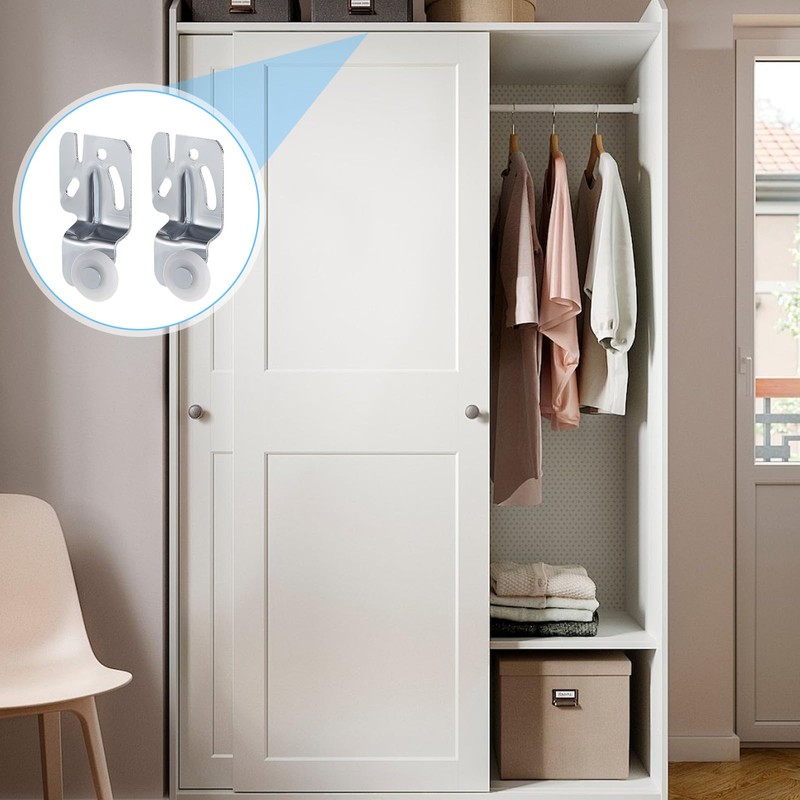 8 Pcs Closet Door Rollers, Sliding Closet Door Hardware, Hardware
