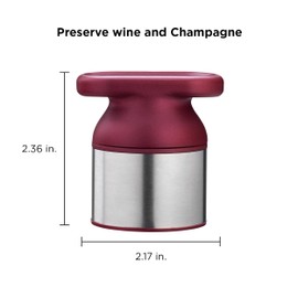 Rabbit Wine Stopper Preserver, 2.2x1.8x2.4, Merlot