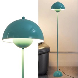 COSYLUX Modern Floor Lamp for Living Room, Industrial Tall Standing Lamp for Bedroom, Metal Shade Reflecting Light Reading Floor Lamp for Office, Nursery Room, Corner(Turquoise Green)