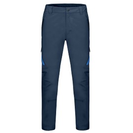Little Donkey Andy Men's High-Performance Waterproof Rain Pants Lightweight Breathable Golf Hiking Pants Navy Blue Size L