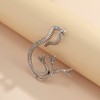 Sttiafay Snake Ear Cuff Clip on Earrings Single Contour Silver