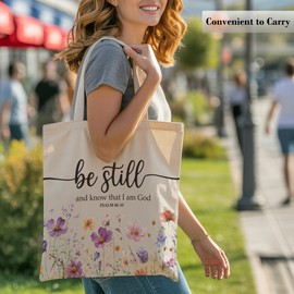 Christian Canvas Tote Bag for Women, Bible Verse Gifts Canvas Bags