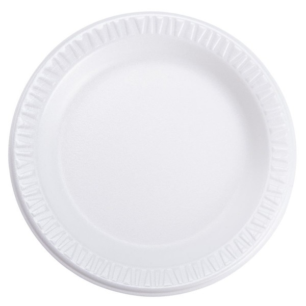 DART 6PWC 6" Foam Plate, Concorde Non-Laminated Foam Dinnerware, White