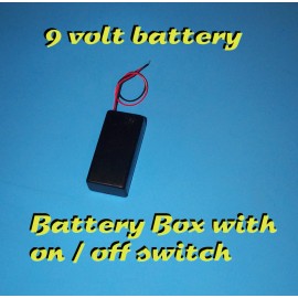 n/a BATTERY BOX WITH ON/OFF SWITCH - 9 VOLT BATTERY HOLDER 9V
