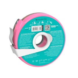 STALEKS PRO Cinta adhesiva abrasiva blanca desechable papmAm Expert – Grano 100 – Rollo de 7m en estuche de plástico – Abrasivo reemplazable sin pegamento – Para dar forma profesional a las uñas