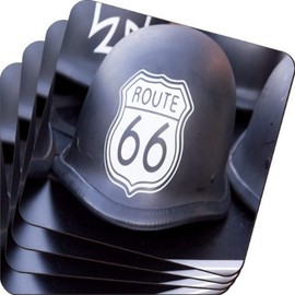 Rikki Knight Helmet 66 Design Soft Square Beer Coasters (Set of 2), Multicolor