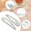 2Pcs Rhinestone Hair Clips Metal Snap Hairpins Bling Crystal Hair