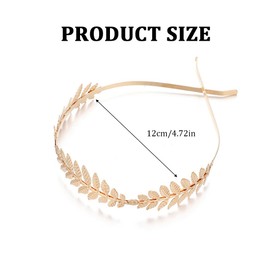 Roman Goddess Headband, 2 Pieces Women's Hair Band, Gold Headpiece, Bride, Girls Laurel Wreath, Hair Accessories, Golden Wedding, Boho Leaf Hair Crown Accessories, Greek Goddess Leaf Headband, Metal