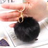 Soleebee Soft Artificial Rabbit Fur Keychain Plush Ball Key Ring
