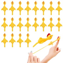 Slingshot Chicken Finger Toys Bulk,20Pcs Flying Chicken Finger Sling Shot Toy Catapult Toys,Rubber Stretchy Chicken Toys,Fun Gag Gifts for Kids Birthday Party Favors Easter Christmas Stocking Stuffers