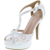 TOP Moda Womens Hy5 Formal Evening Party Lace Ankle T-Strap