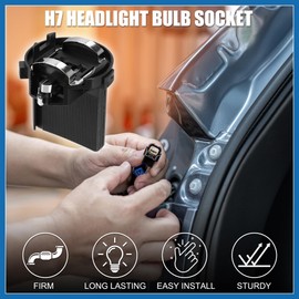 A ABSOPRO H7 Bulb Socket for VW Golf Stable No.A9068260282/5K0941109C | Bulb Adapter 4 Pcs Item Replacement