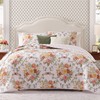 Floral Quilt Set Queen Size, Farmhouse Bedspread Bedding Set with