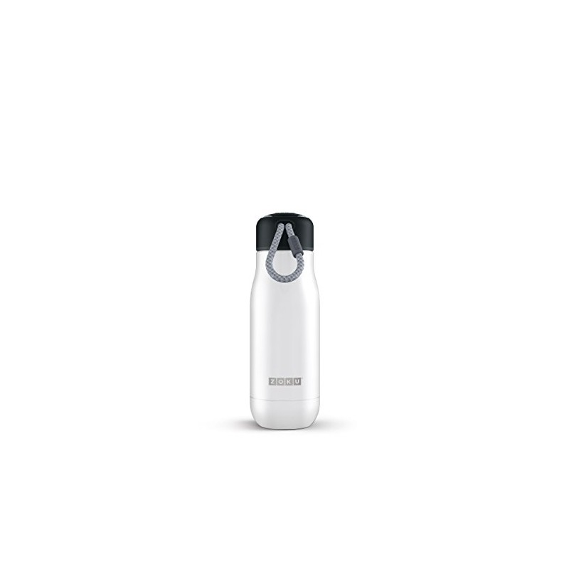 Zoku 350 ml Drinking Bottle, Stainless Steel, White, 6.7 x