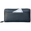 FLW Ladies Black Full Zip Soft Leather Wallet with Privacy