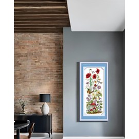 CaptainCrafts Cross Stitch Kits for Adults Stamped Cross Stitch Printed Fabric Cross Stitching DIY Art DMC Needlecrafts Embroidery Kit for Adults (Stamped, Spring, Butterfly Flowers Dragonfly)