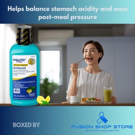 Equate Antacid Liquid- Maximum Strength Original Flavor 12 fl. oz (Pack of 1), Boxed by Fusion Shop Store