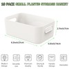W&H 10 PCS White Plastic Storage Boxes with Handle, Small