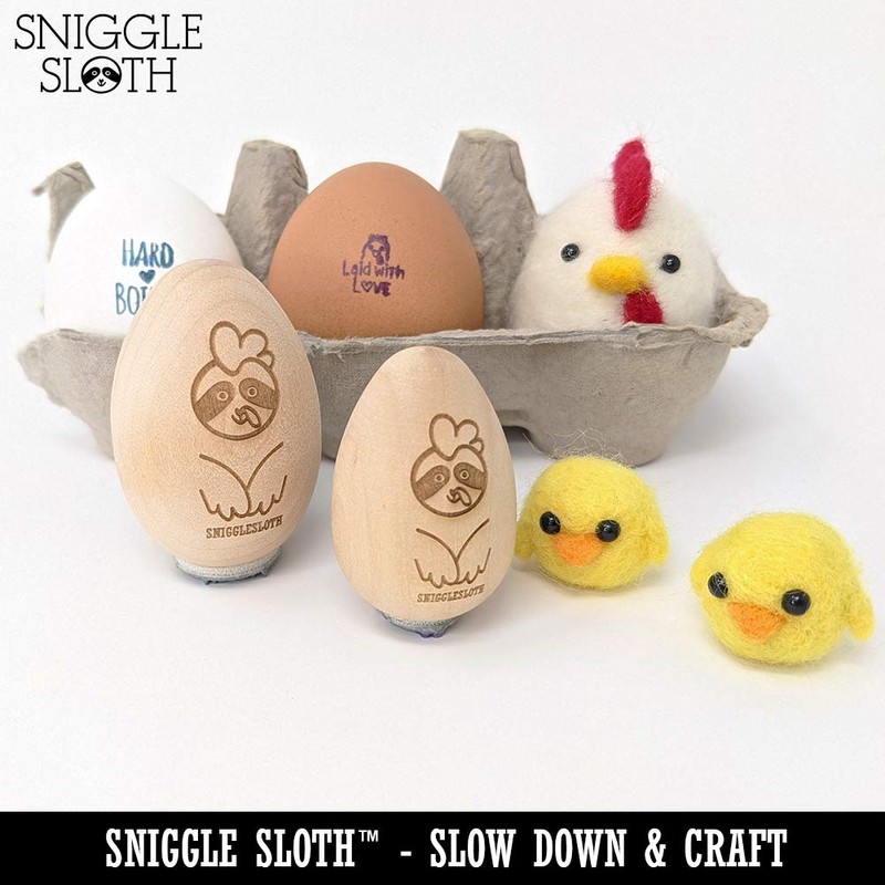 Cute Duck Chicken Egg Rubber Stamp - 3/4 Inch Small