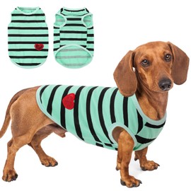 Preferhouse Dog Shirts for Medium Dogs, Striped T-Shirts Pets Vest Pet Apparel Tee Shirts Dog Tank Top Spring Summer Suitable for Chihuahua French Bulldog Bichon Shih Tzu
