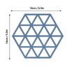 5pcs Table Mats Geometric Hex Shape Hollow Silicone Blue Insulation