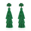 Flyonce Layered Tassel Earrings for St Patrick's Day, Beaded Green