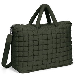 ANKICK Quilted Duffle Bag for Travel, Large Puffer Duffel Weekender Bags Soft Gym Tote, Big Puffy Carry on Luggage Overnight