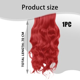 Long Red Wig, Red Wigs for Women, Long Wigs for Women 28 Inch/70 cm Charming Curly Full Hair Synthetic Wig for Girls Cosplay Party Daily Use