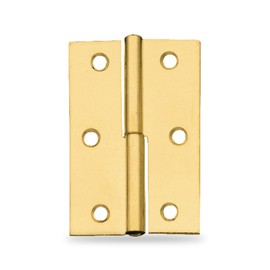 Amig - 2er Pack Möbel-Scharniere - Rechtsöffnung - Messingstahl - 51 x 36 x 1,2 mm - Abnehmbar, quadratische Kante und ohne Abschluss