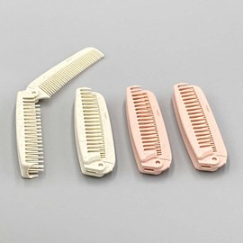 Multi-Folding Portable Tail Comb & Scalp Massage Brush Travel Beige 11ea