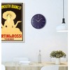 Seiko QXA828ALH Modern Faux Granite Non Ticking Wall Clock, Blue,