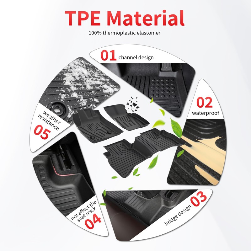 Wayhigh All Weather Floor Mats and Cargo Liners Set Fit