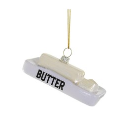 The Bridge Collection 1.75" Glass Butter with Butter Dish Ornament - Culinary Christmas Tree Food Decoration