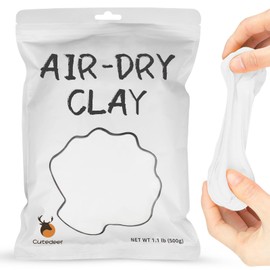 Cutedeer White Air Dry Clay, 1.1lb Foam Modeling Clay, Soft Squishy Molding for Kids Adults, Arts & Crafts Project Slime Supplies(1.1lb - 1 Pack, White)