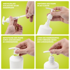 AsVita Fresh Mix Concentrate Dosing Pump Comfort 1 Litre Bottle (1 Piece) Dosing Dispenser for 500 ml – 1000 ml Bottles – 28 mm Thread – Food-Safe e.g. for Beverage Concentrates, Syrup