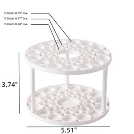 Feadily 4 PCS 45 Hole Paint Brush Holder, Makeup Brush Storage, Desk Organizer for Colored Pencils, Markers (Beige)