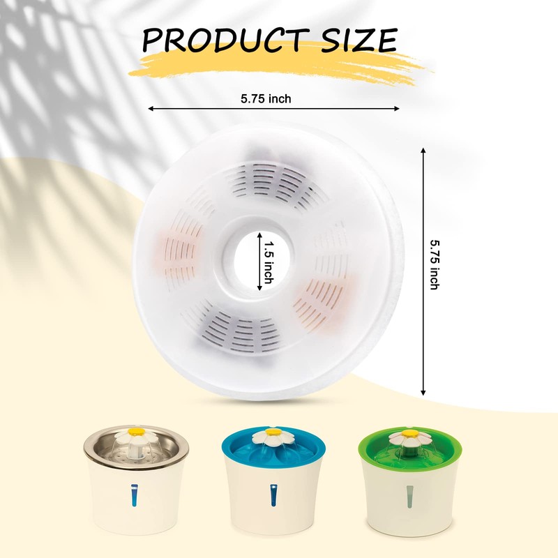 3/6/9 Pack Cat Water Fountain Filters Compatible with Catit Fountains,