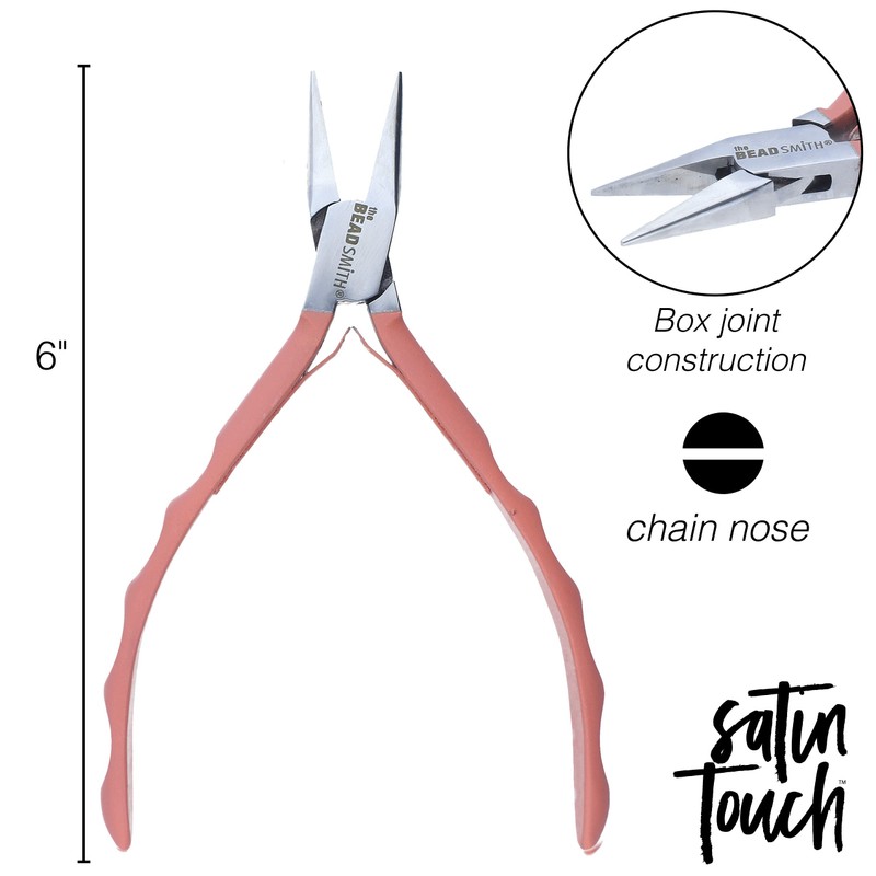The Beadsmith Satin Touch Chain Pliers 145mm with Polished Steel