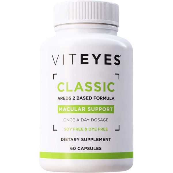 Viteyes Classic AREDS 2 Macular Support Formula Capsules with 500 mg Vitamin C, Classic Capsule, 60 Count