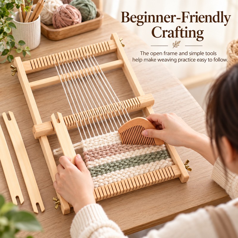 Wooden Weaving Loom for Tapestry Crafts – 19.68 x 15.35