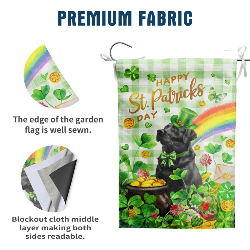 Black Lab St Patricks Day Garden Flag Labrador Dog St