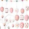 JOYIN 24 Pcs Plastic Easter Hanging Eggs with Ribbon, 2.36''