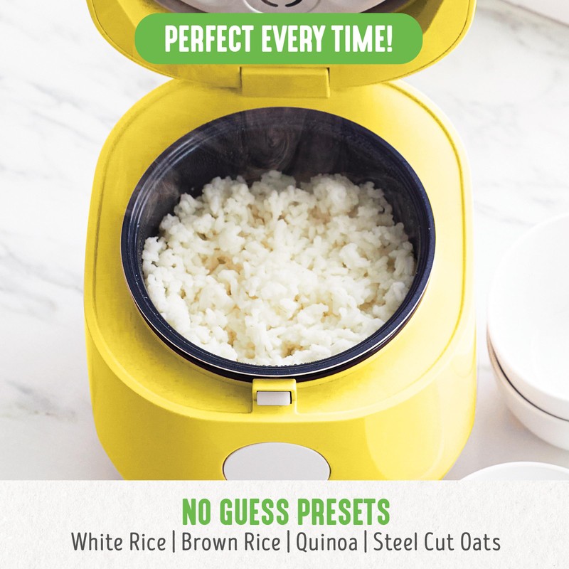 GreenLife Digital Rice Cooker, 2-Cups Uncooked/4-Cups Cooked, Removable Nonstick Ceramic